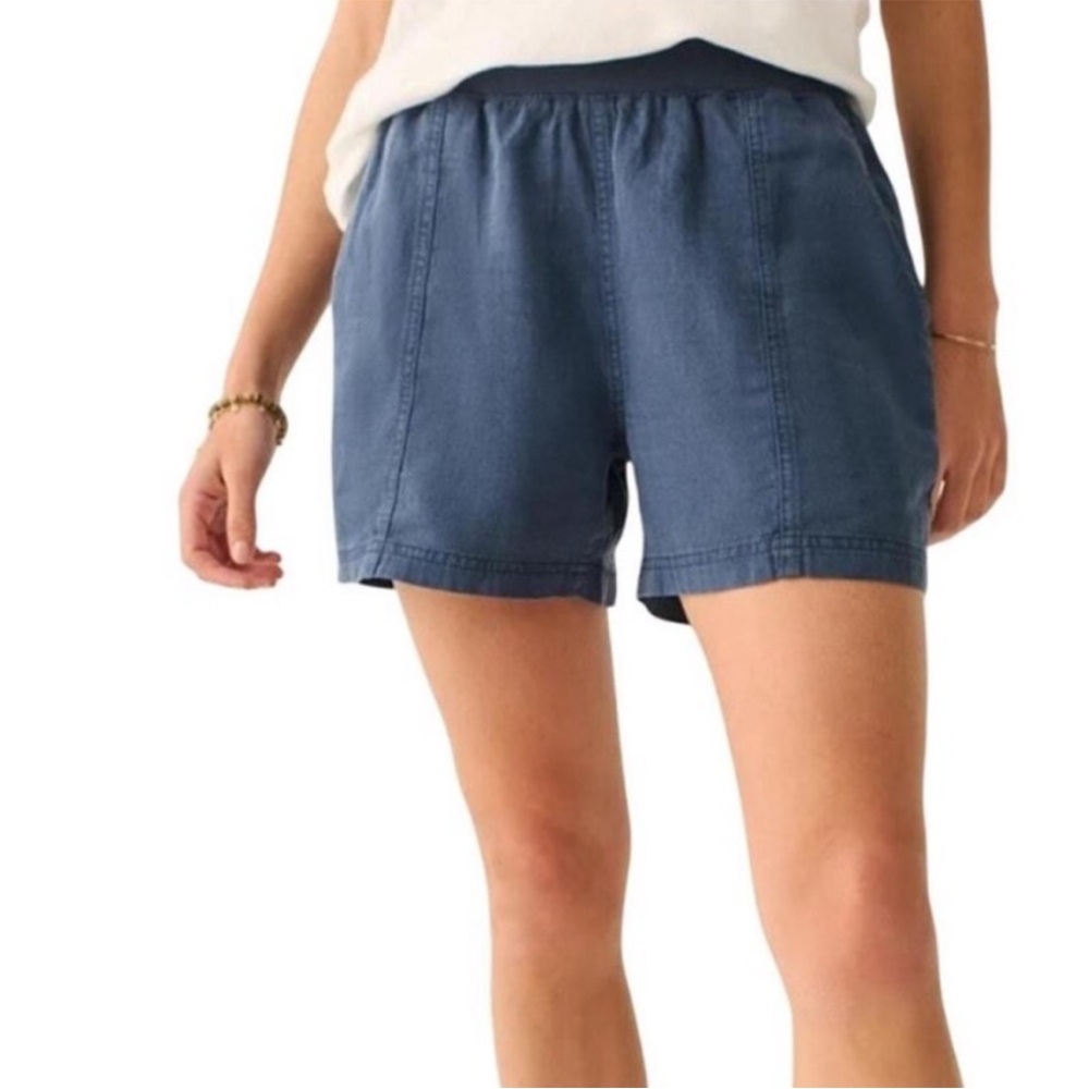 Faherty S Linen Arlie Day Short Navy stretch 0267 pockets tencel